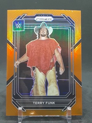 TERRY FUNK 2023 PANINI PRIZM WWE ORANGE 22/99 HY4
