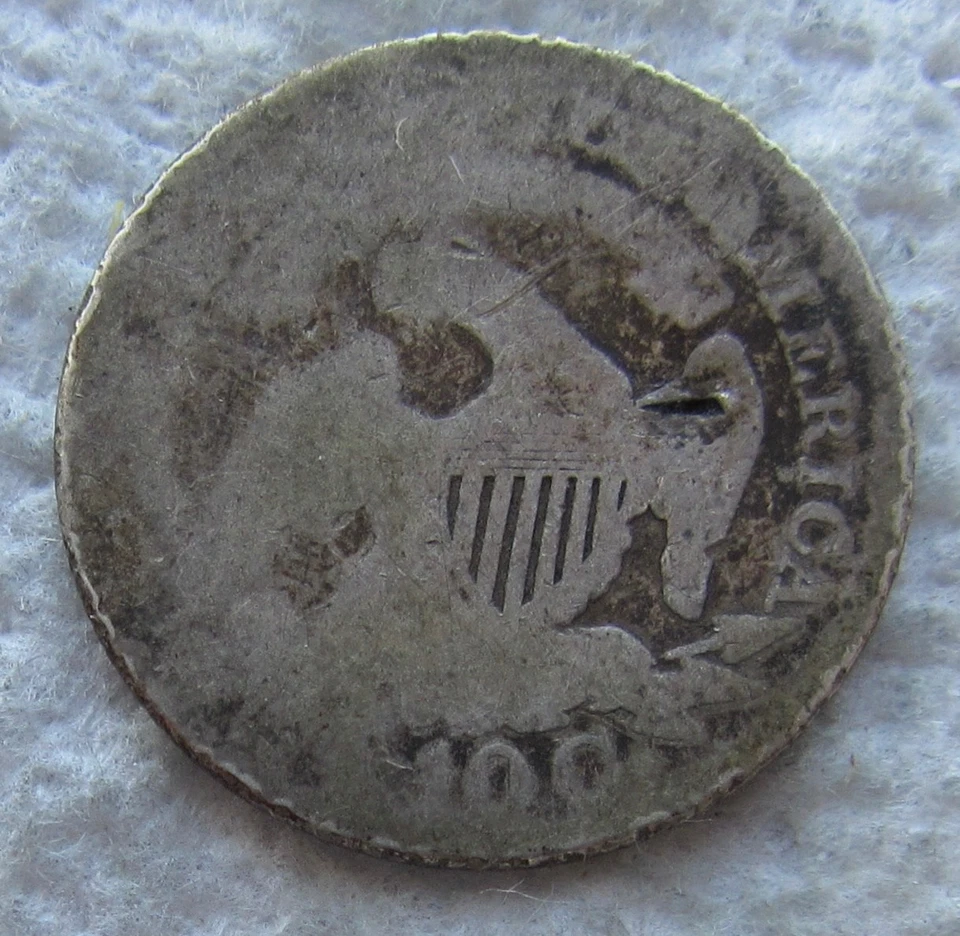 1828 Curl Base 2 Capped Bust Dime Rare Key Date Variety Type Coin Reverse Dig - Image 2 of 3