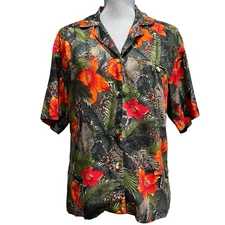 Breckenridge Floral Shirt 6 Hawaiian Jungle Safari Botanical Tropical Rainforest