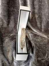 9ct  Rolled Gold 50 Micron Weaved Bangle & Safety Chain, Maker B. LTD, 11.8g