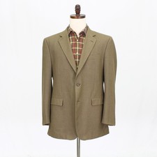 Stafford 42R Brown Sport Coat Blazer Jacket Solid 2-Button Polyester