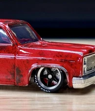 NEW 1/64 Scale Alloy Wheels Rubber Tires BLK N Chrome (1 Set) For 83 Silverado