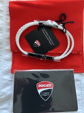 Ducati White Bracelet Bangle Genuine Leather