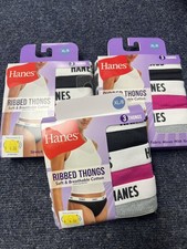 Hanes Women's Ribbed Bikinis Underwear Panties 3-Pair Cotton Blend 8/XL NWT