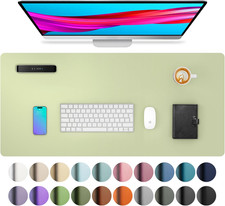 Leather Desk Pad Protector, Large Mouse Pad, Office Desk Mat, Non-Slip PU Leathe