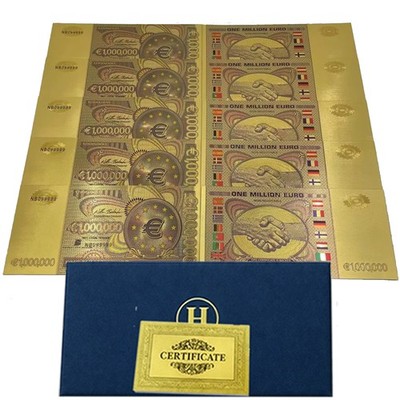 10pcs/set1 Million Euro Goldfolie Banknote 1.000.000   Sammlerstück Geschenk
