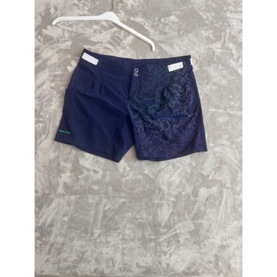 Sea-Doo BRP Navy Blue Topo Map Print Board Shorts Size 12 Jet Ski Swim