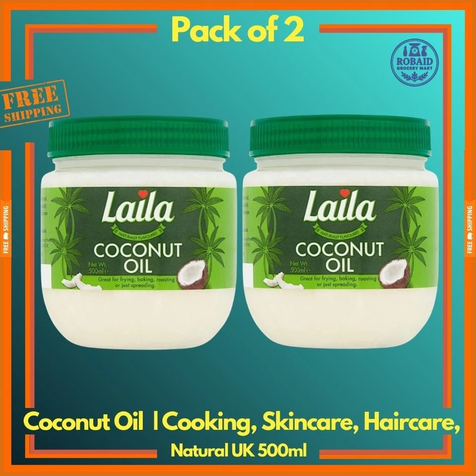 BRANDED Coconut Oil 500ml | Cooking, Skincare, Haircare,Moisturiser Natural UK Pack of 2