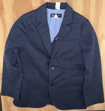 J Crew Crewcuts Thompson Blazer Jacket Boy's 4-5 Navy Pockets 2 Front Button