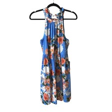 Vince Camuto New Women’s Floral Fit and Flare Mini Dress Sleeveless Blue Size 8