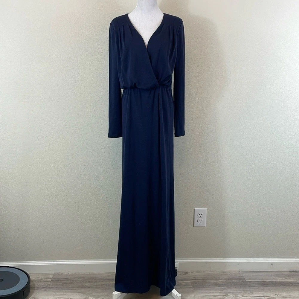 alice and olivia long sleeve maxi dress ALICE + OLIVIA Delora Long Sleeve Crew Neck Maxi Dress