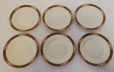 W.M. Guerin Limoges Floral & Gold Trim Bread Plates 6.25" [Set of 6]
