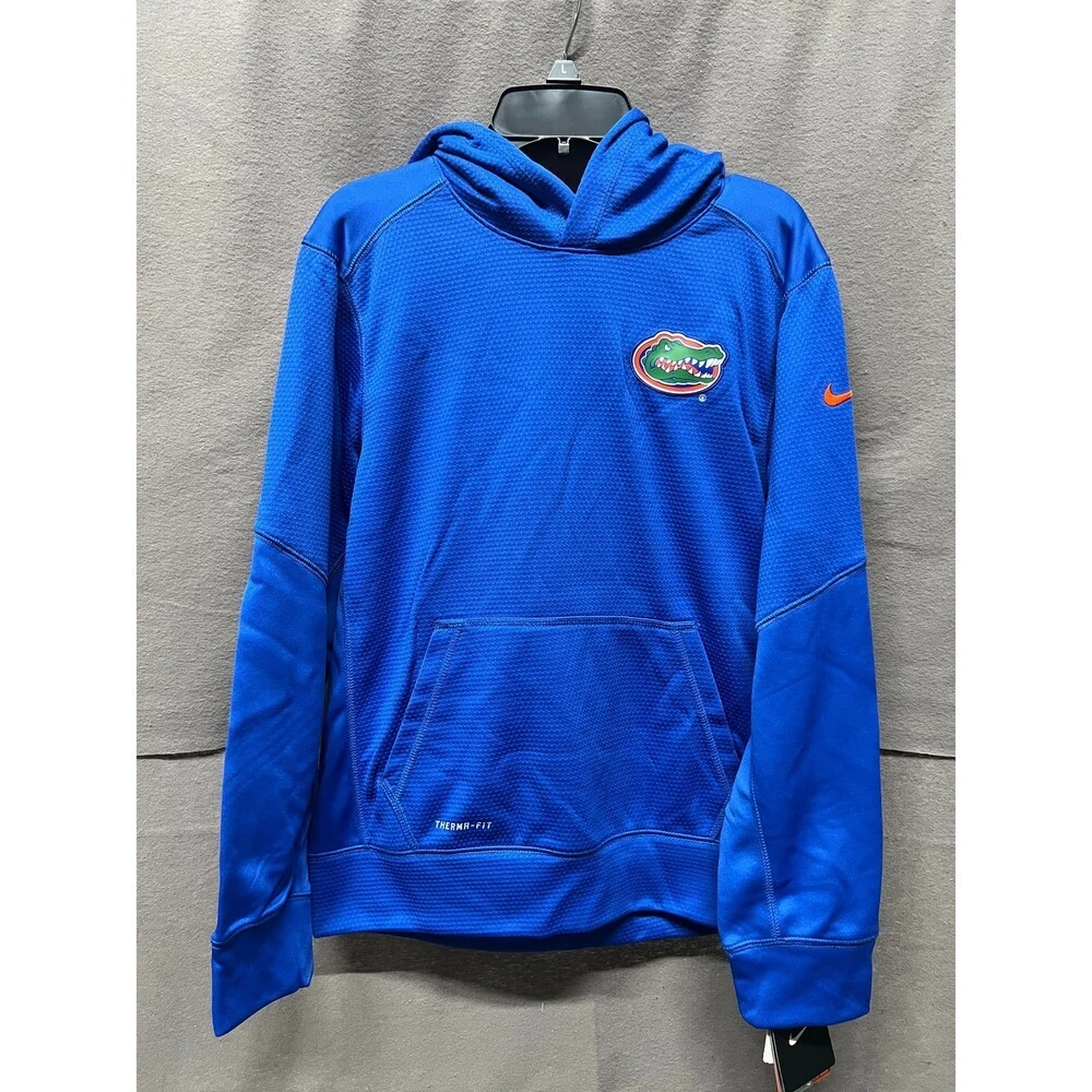 Nike Therma-Fit Florida Gators Hoodie Youth L Pullover Blue Insulated Warm