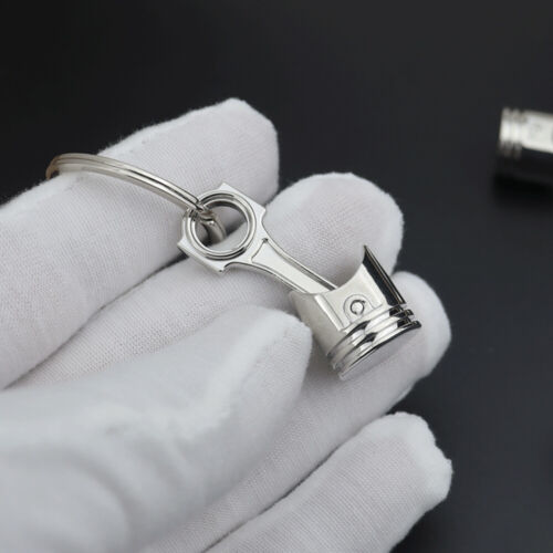 Alloy Metal Piston Car Keyring Keychain Keyfob Key Chain Ring Car Styling Silver - Picture 1 of 12