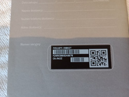 Asus tuf dash f15 fx516pm 2021, laptop gamingowy uszkodzony, czytaj opis - Zdjęcie 10 z 10