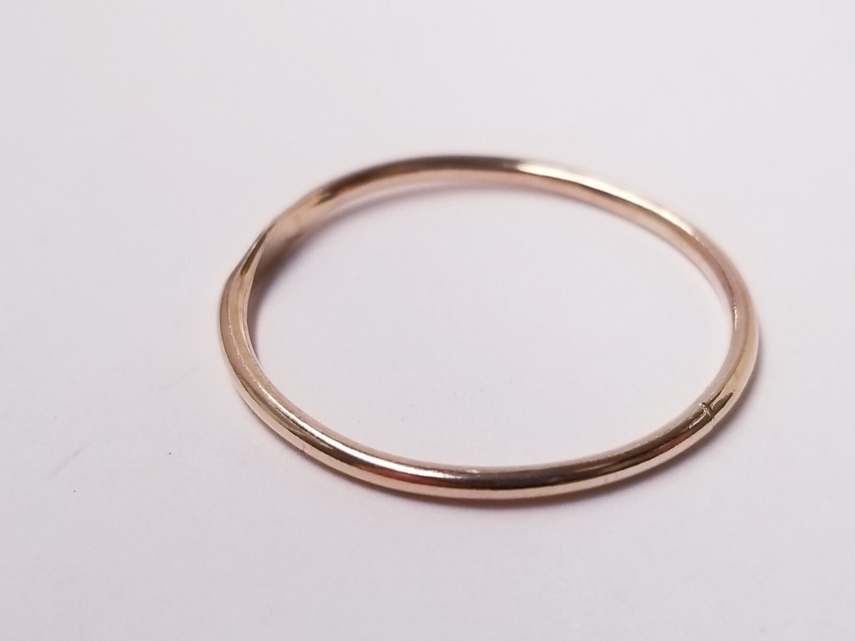 Lumin Tiny Initial Ring, Gold Fill - S View 5