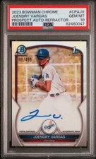 2023 Bowman Chrome Prospects Joendry Vargas Refractor Auto /499 PSA 10 Dodgers