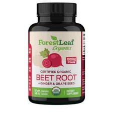 Forest Leaf Organics Beet Root with Ginger and Grape Seed 1000mg, 120 Capsules