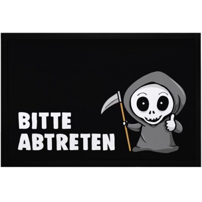 Doormat With Saying Please Leave Grim Reaper Funny Word Game Non Slip &