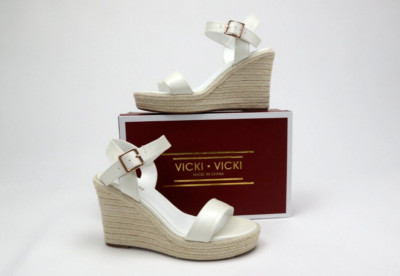 Women Platform Sandals Wedge Ankle Strap Open Toe Sandals White 8.5