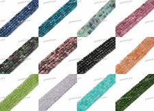 4mm Faceted Gemstone Cube Square Loose Beads DIY Jewelry Making Strand 15.5-16"