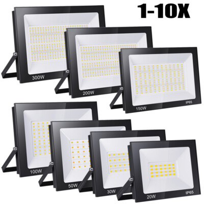 10W 20W 30W 50W 100W 200W 300W 500W LED Fluter Strahler Scheinwerfer Außen IP65