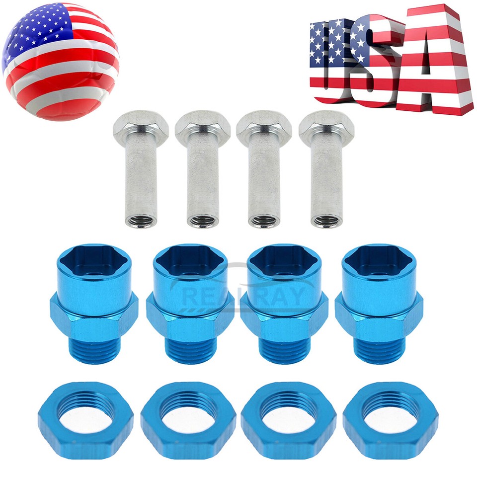Lot De 4 écrous Hexagonaux 17mm Pour RC 1/8 - Adaptateur Roue En Aluminium, Neuf