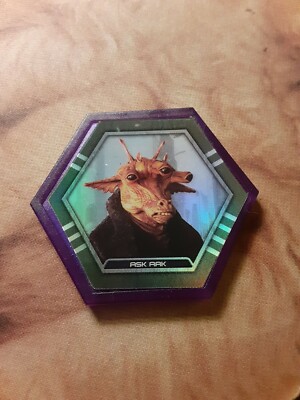 Star Wars Topps Galactic Connexions Trading Disc PURPLE Border ASK AAK Foil