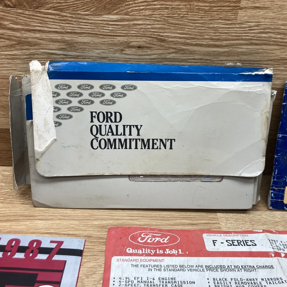 Ford F Series F150 F250 F350 1987 camión manual del propietario estuche adhesivo ventana bonito Foto 2 de 4