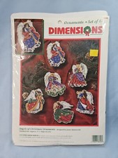Vintage Dimensions set of 6 Christmas Ornaments 1996 8490 Cross Stitch Angels
