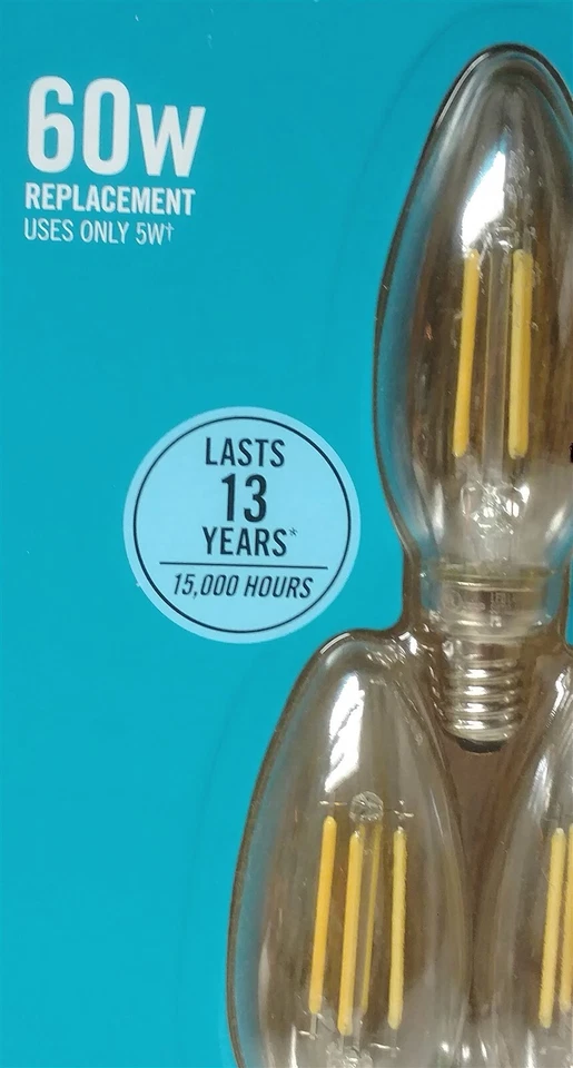 EcoSmart 60 Watt B11 Candelabra Base Dimmable LED Lightbulbs Daylight 3pk (HL7) - Image 2 of 3