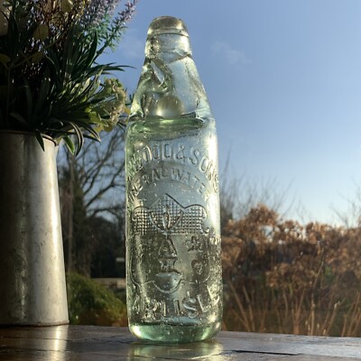 Denwood & Sons Mineralwasser Carlisle 10 Unzen Vintage Codd Flasche Handelsmarke