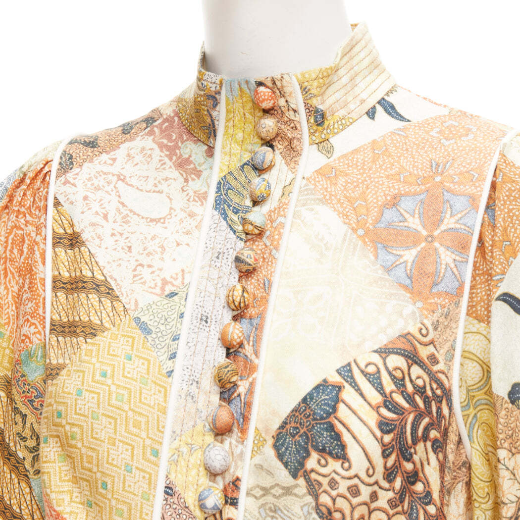 ZIMMERMANN Brightside brown linen patchwork ethni… - image 7