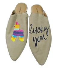 Lucky Brand Lahma Pi ata Slip On Mules Flats Shoes Women Sz 7 Lucky You T16