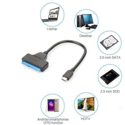 USB C zu SATA Adapter Kabel mit UASP Support für 2.5 Zoll HDD SSD Festplatten