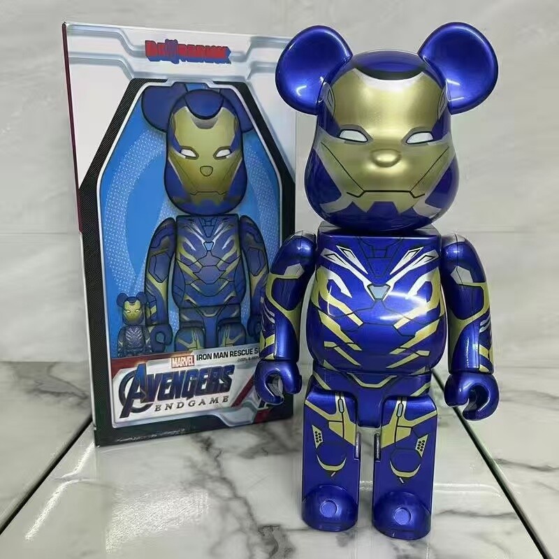 28cm 400%Bearbrick Marvel Iron Man Rescue Suit Authentic Be 28cm 400%Bearbrick Marvel Iron Man Rescue Suit Authentic Be