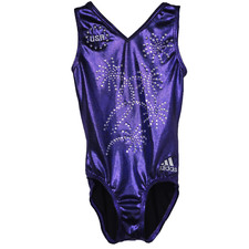 Adidas GK Elite Sportswear USA Medium Childrens Purple Leotard Fireworks