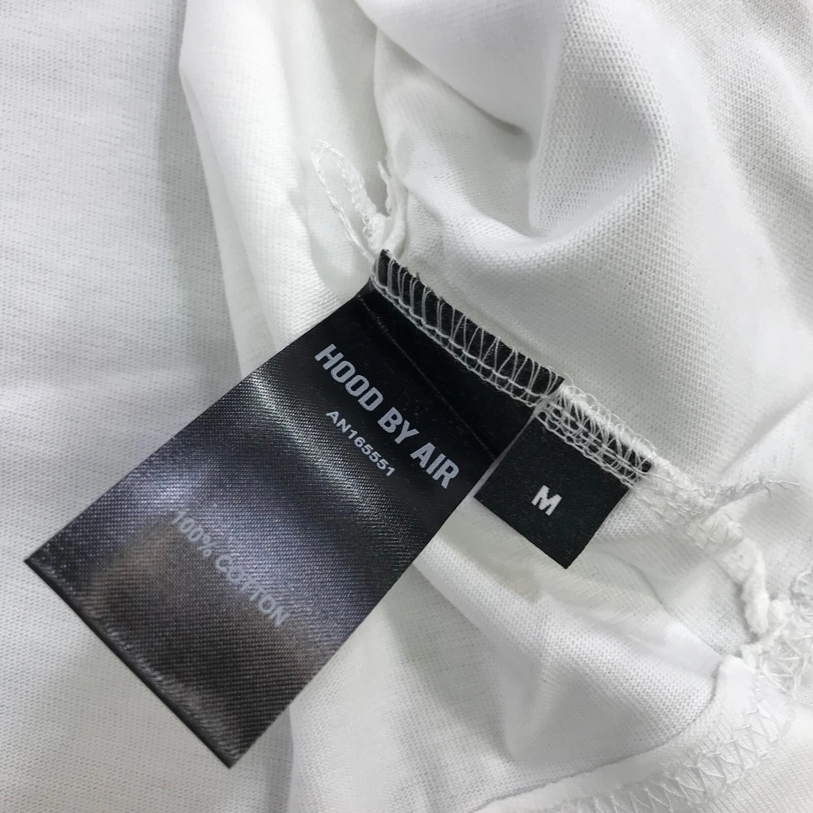 HBA (HOOD BY AIR) HBA Shirt Uomo Medium Spell Out Hood By Air Tee Bianco Grigio Streetwear n54645