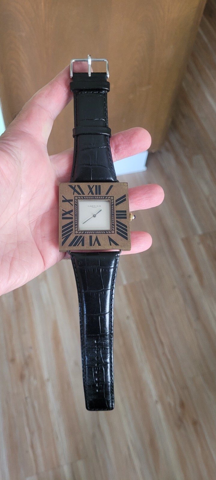 100% Authentic vintage Cartier Paris size 50 x 50 mm made to a wristwatch,read!