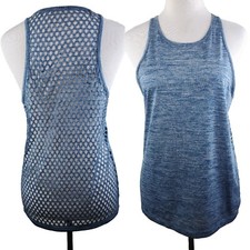 Lorna Jane Small Women Blue Open Back Perforated Active Tank Top Yoga