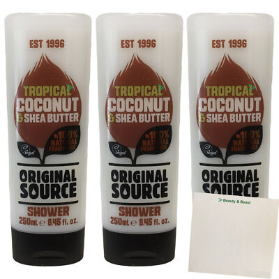 Original Source Tropical Coconut & Shea Butter Duschgel 3er Pack 3x250ml Flasche