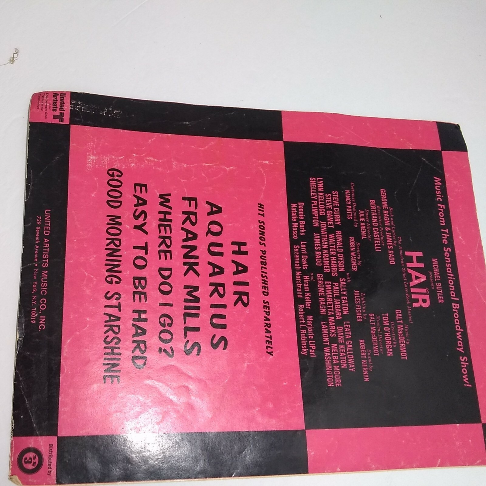 Aquarius Hair Sheet Music Love Rock Musical Broadway | eBay