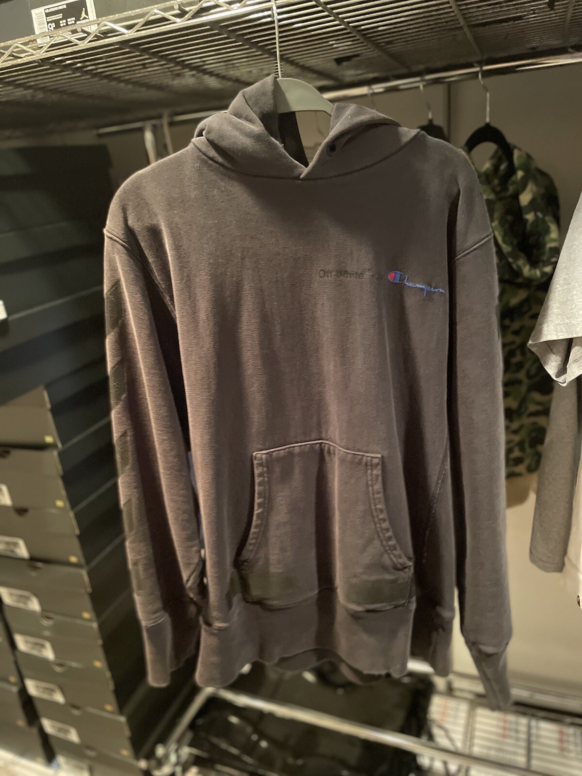 Off White x Champion Hoodie Mens Medium 