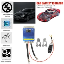Car Battery Disconnect W/Wireless Remote ControL Cut Off Switch Master Isolator