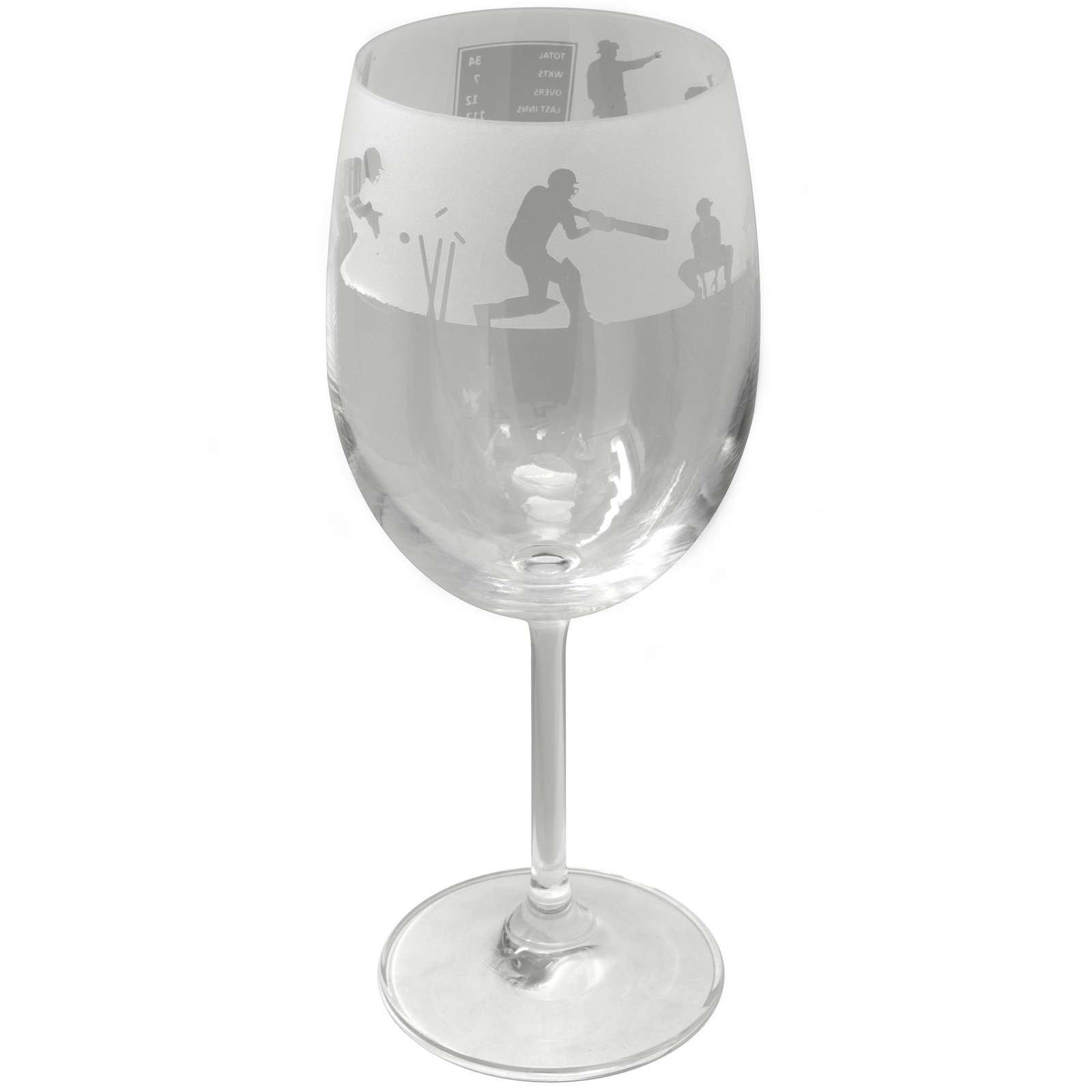 Wine Glass Engraved Animo Glass Cricket Sport Design Drinking Glassware Gift