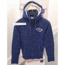 ABERCROMBIE  FITCH DICKERSON NOTCH HOODIE SWEATSHIRT BLUE MENS SIZE LARGE