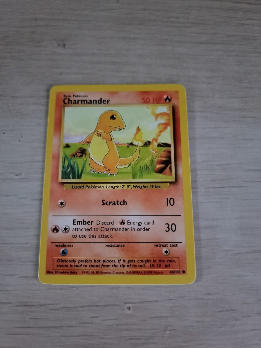 Pokémon Base Set Unlimited Regular Finish Charmander 46/102 LP-NM