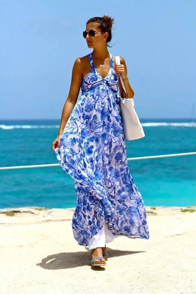 Blue and white beach clearance dress