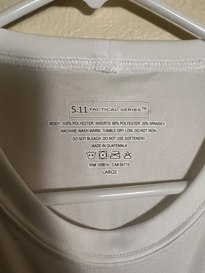 5.11 Tactical Men's Loose Fit Crew Short Sleeve Shirt Style 40007 White Size L - Image 3 of 4