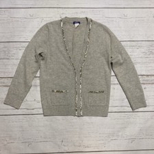 J. Crew Sontuosa Cashmere Sequin Pocket Cardigan Sweater Size Small